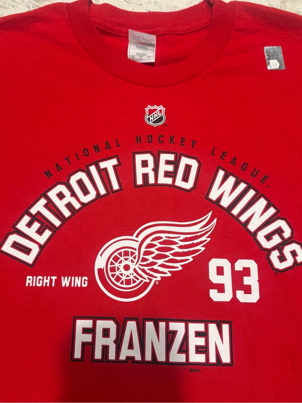 New Johan Franzen #93 NHL Detroit Red Wings Large T-Shirt